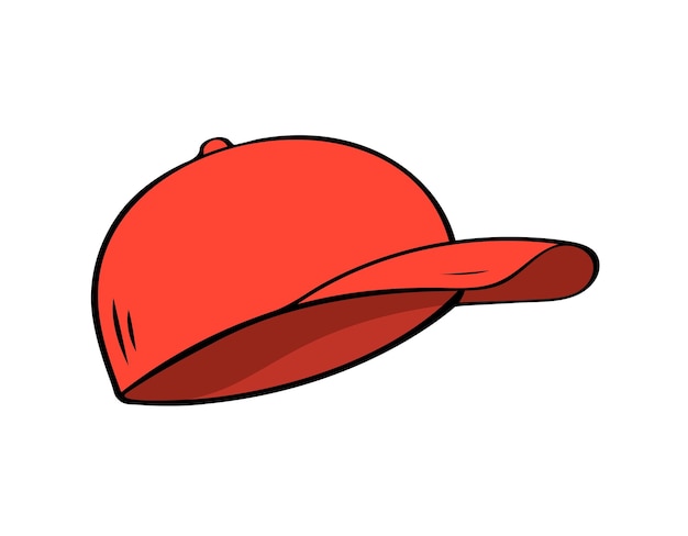 Red baseball cap on a white background