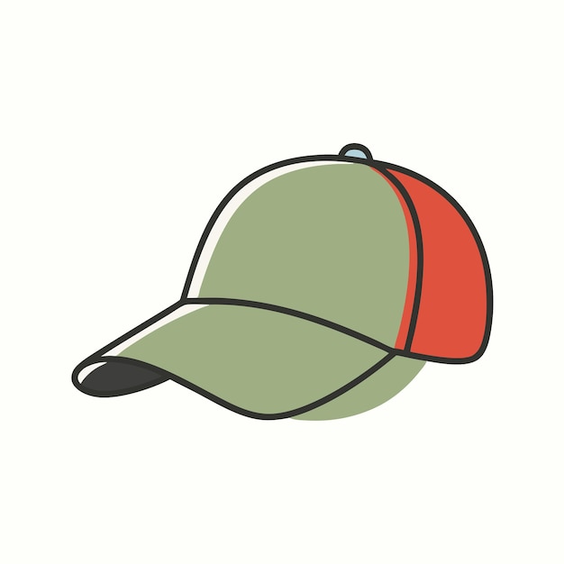 a red baseball cap with a red cap on it vector illustration