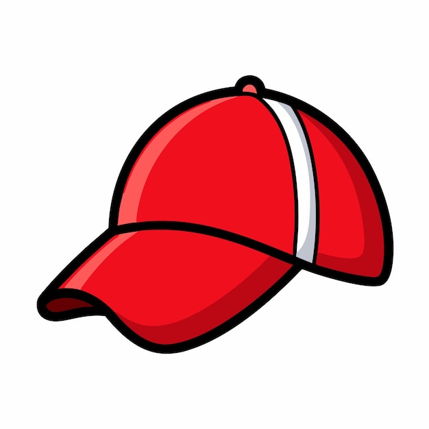 Vector a red baseball cap with a red cap on it vector illustration