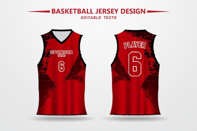 Red Basketball jersey design