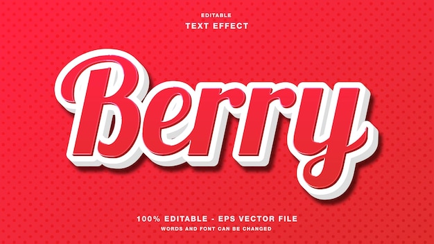 Red Berry Bold 3D Editable Text Effect