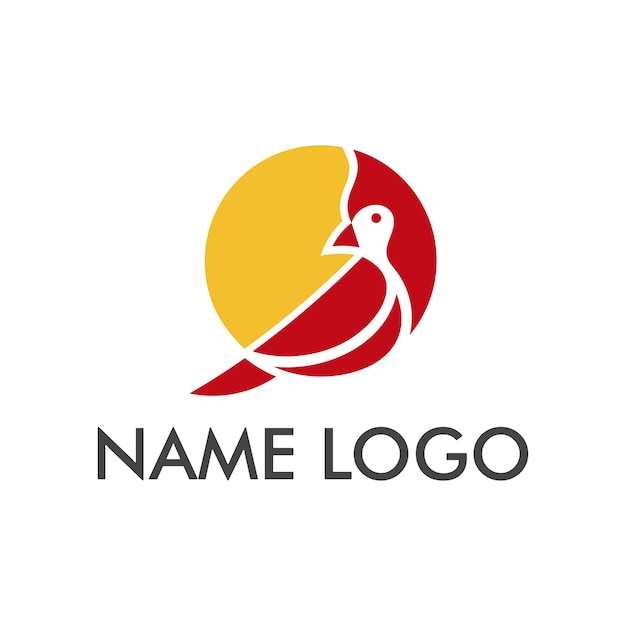 Red Bird Cardinal Logo Design template vector icon