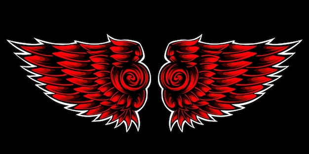 Red bird wing design vector illustration