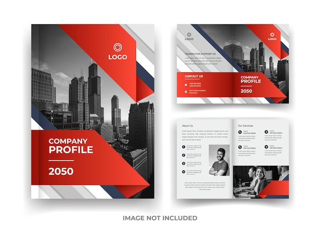 Red and Black 04 Page Business Brochure Design and annual report and magazine Template