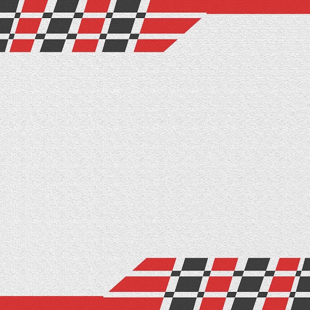 A red and black border with a white background