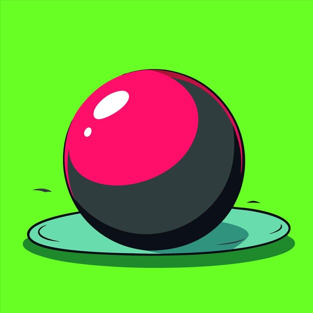 Vector a red and black bowling ball with a white dot on the bottom