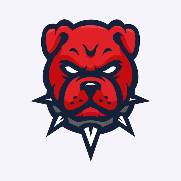 red and black bull dog mascot logo