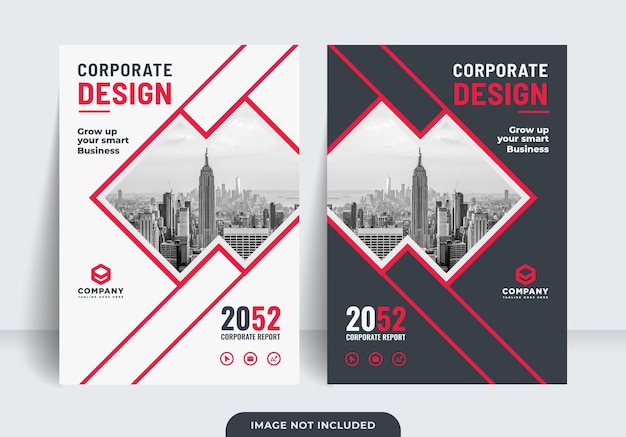 red and black business book cover design template