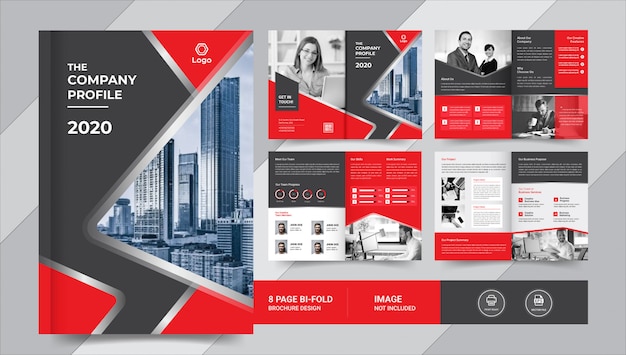 Red & black business brochure template