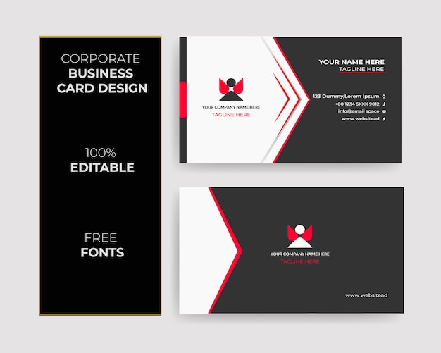 Red and Black Business card Design