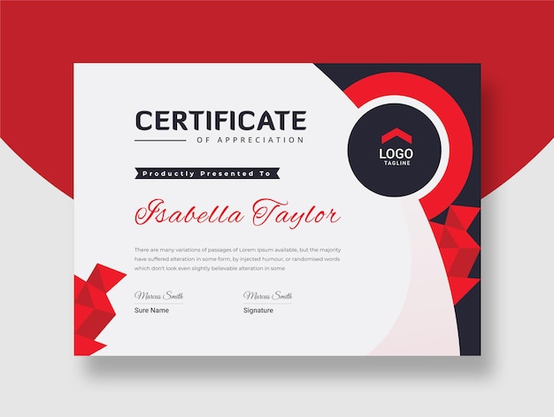 Red Black Certificate Award Design Template Premium template awards diploma