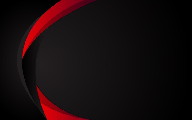 Red and black contrast background of corporate waves Design for banner flyer flyer with place for text Vector illustration