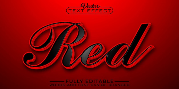 Red and Black Editable Text Effect Template