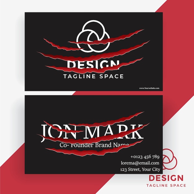 Red and black elegant business card template