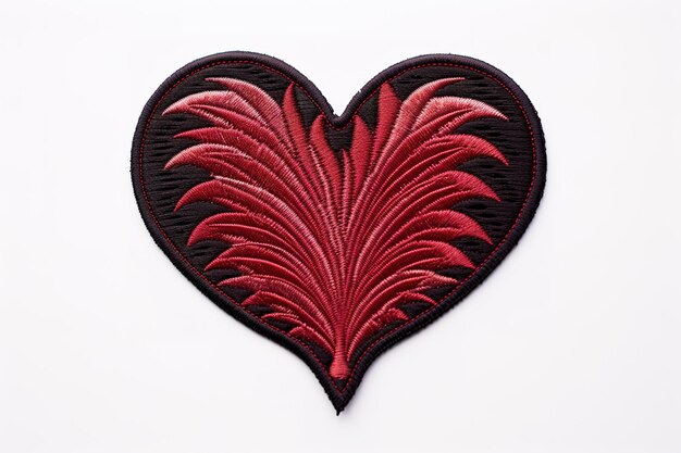 Red and black heart on a white background Illustration