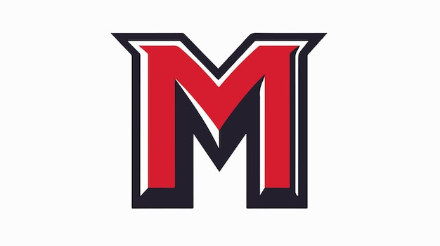 Vector a red and black logo with the letter m on it