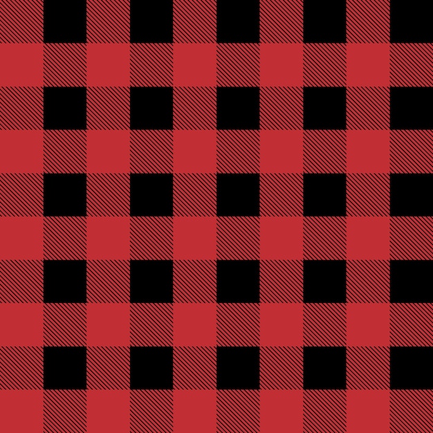 Red and black lumberjack buffalo plaid seamless   pattern