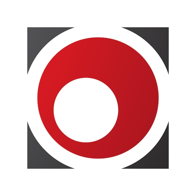 Red and Black Square Letter O Icon