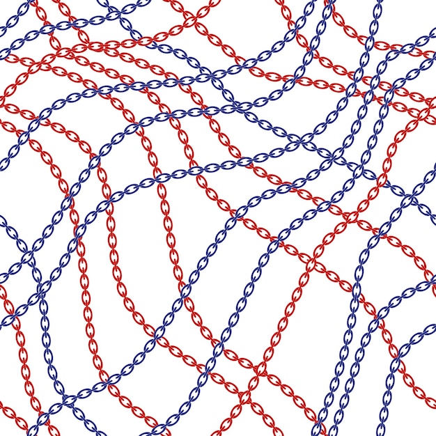 Red and blue chains seamless pattern