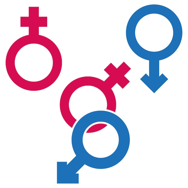 Red blue gender signs. Vector illustration.