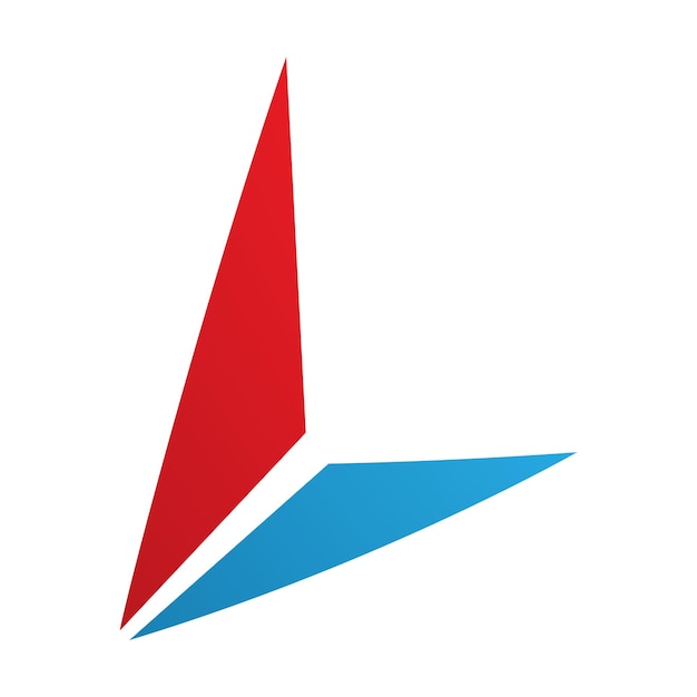 Red and Blue Letter L Icon with Triangles