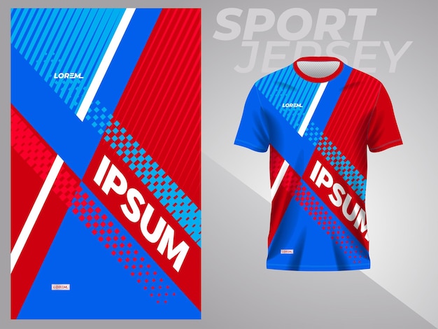 red and blue shirt sport jersey mockup template design