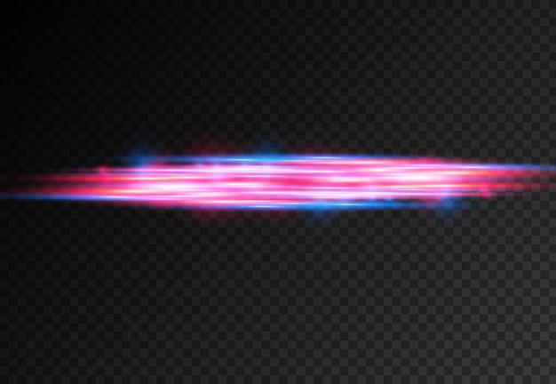 Red blue special effect laser beams horizontal light rays motion police moving fast line