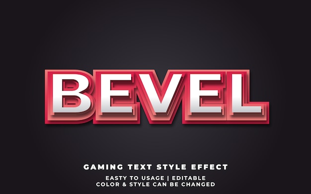 Red Bold Bevel Text Style Effect