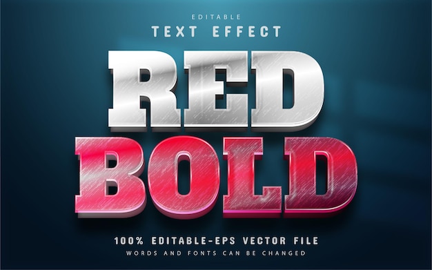 Red bold text effect editable