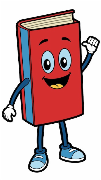 Vector a red book with a blue face and a red face