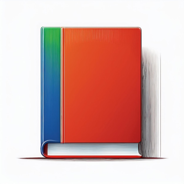 Vector a red book with a blue and green spine