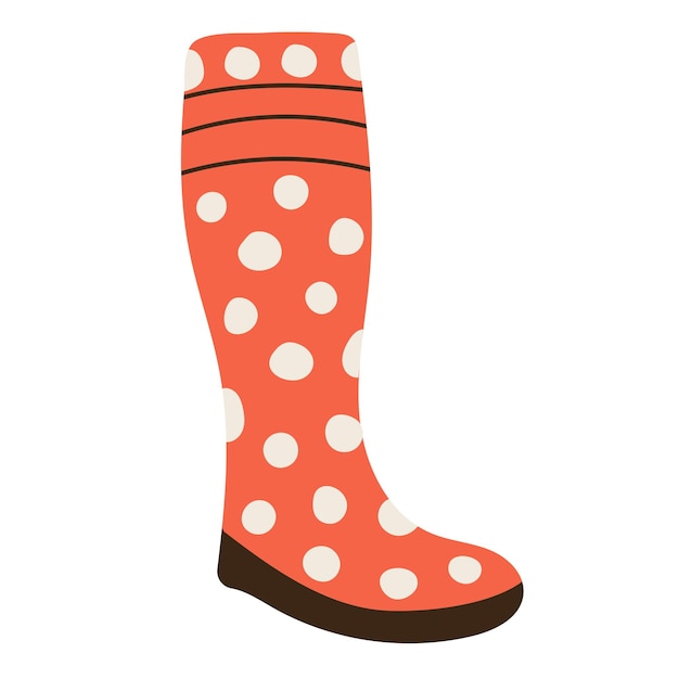 Red boot in doodle style isolated vector