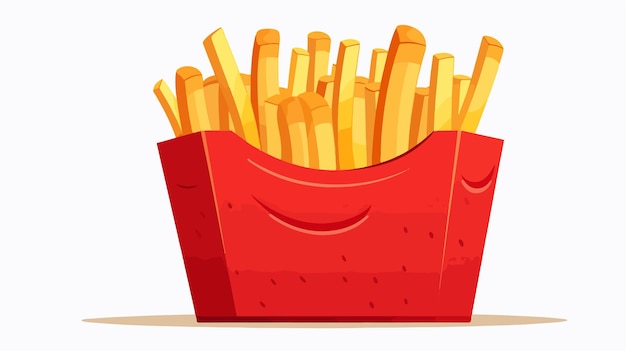 a red box of french fries with a bag of fries on a white background