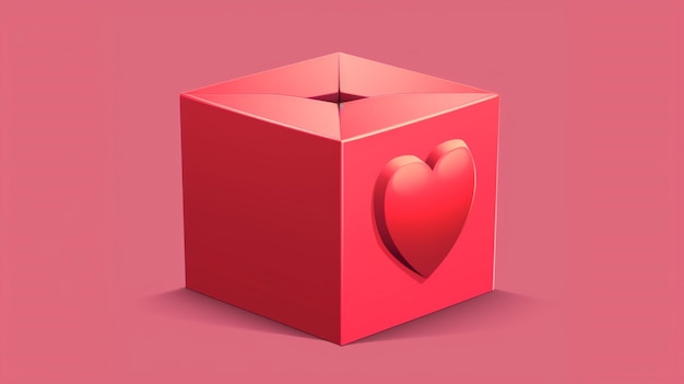 Vector a red box with a heart inside of it