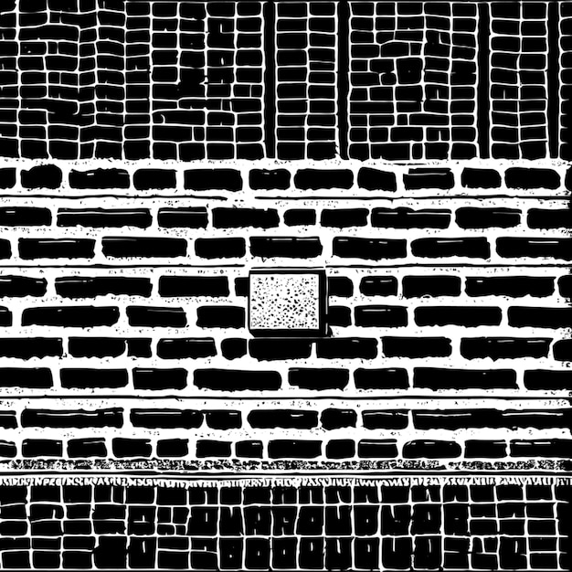 Vector red brick wall vector illustration engraving