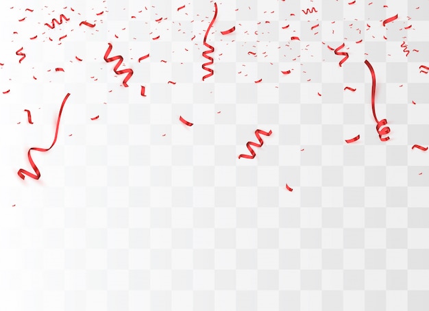 red bright confetti isolated