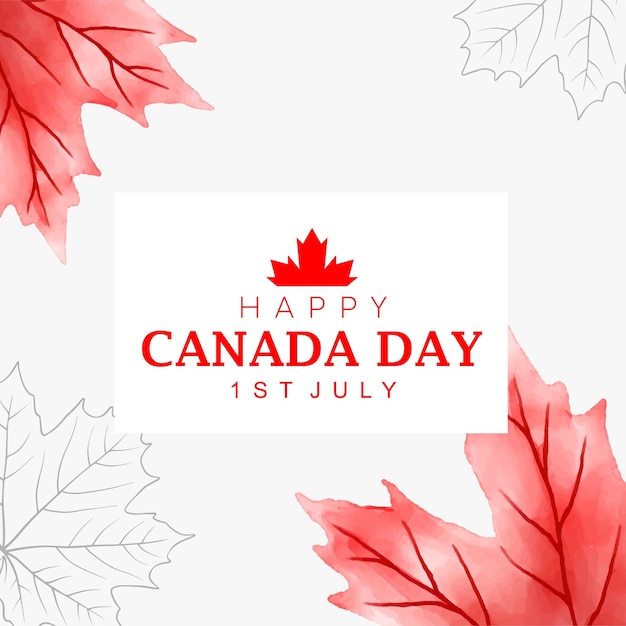 Vector red brush stroke background design for canada day