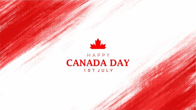 Vector red brush stroke background design for canada day