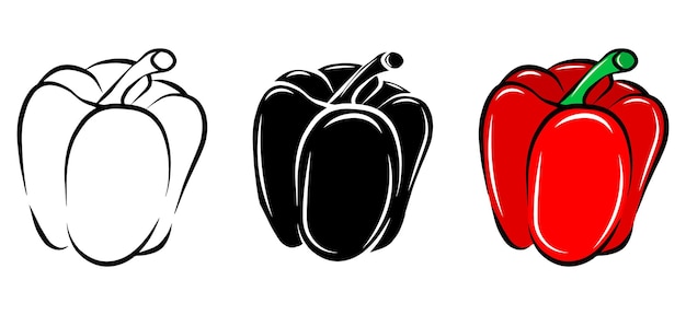 Red bulgarian pepper isolated icon