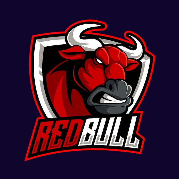 Red bull esport red mascot for sports and esports logo