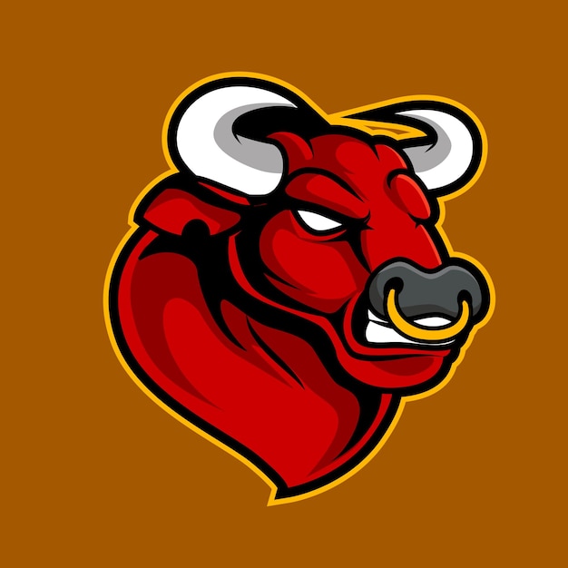 Red bull esport red mascot for sports and esports logo