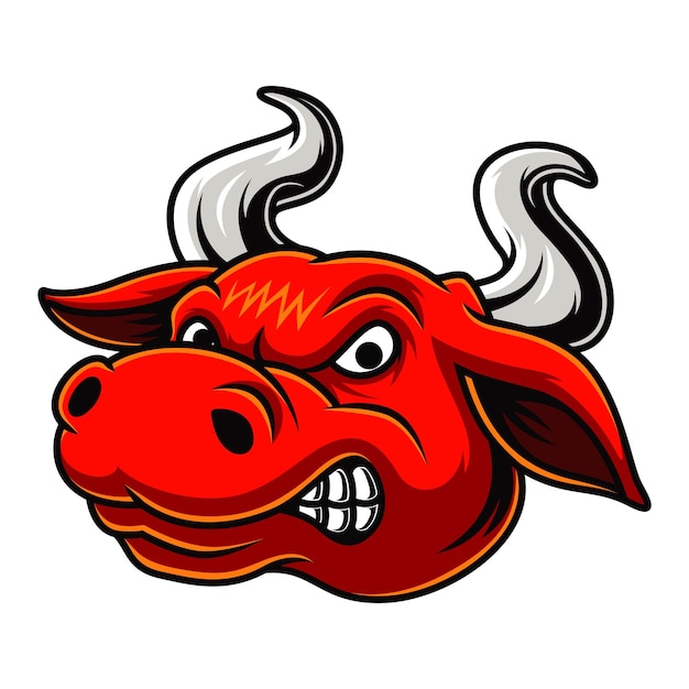 a red bull head with horns and horns