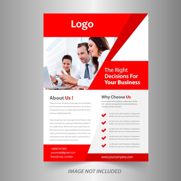 Red business brochure template