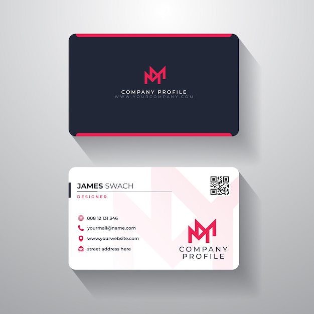 Red Business card name vector illustration