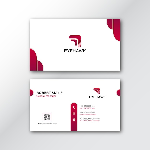 Red business card template