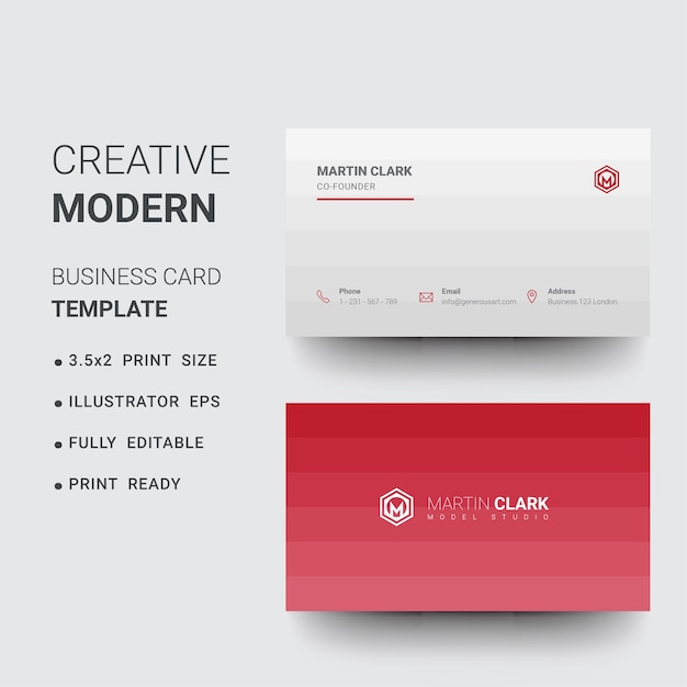 Red business card 