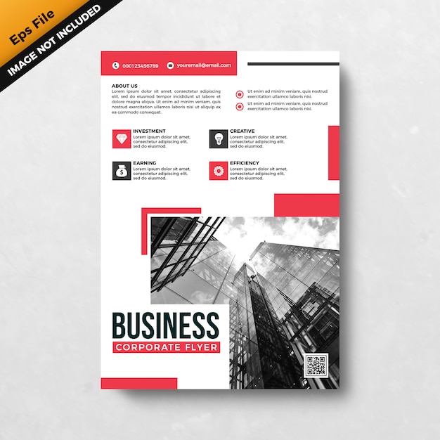 Red business corporate flyer design template