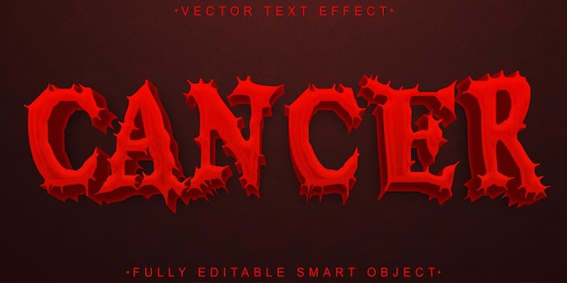 Red Cancer Virus Vector Fully Editable Smart Object Text Effect