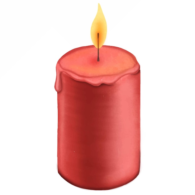 Red candle vector illustration