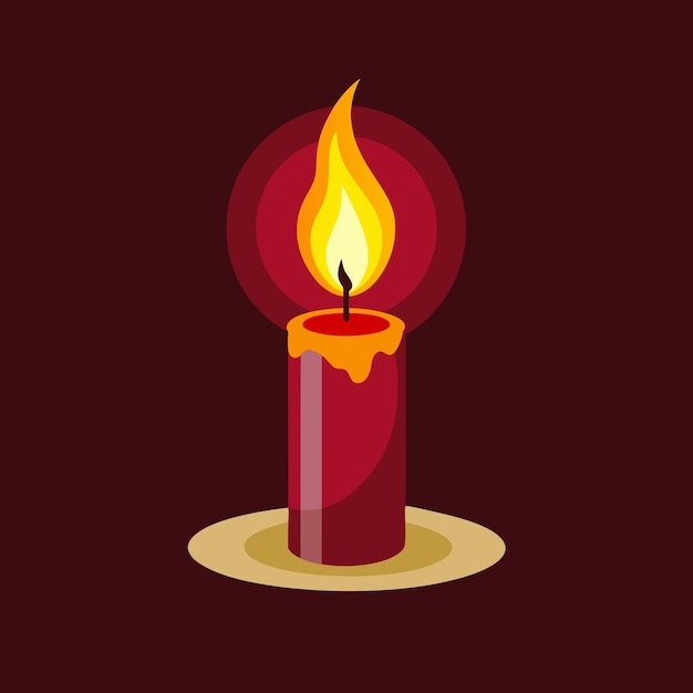 a red candle with a flame on it